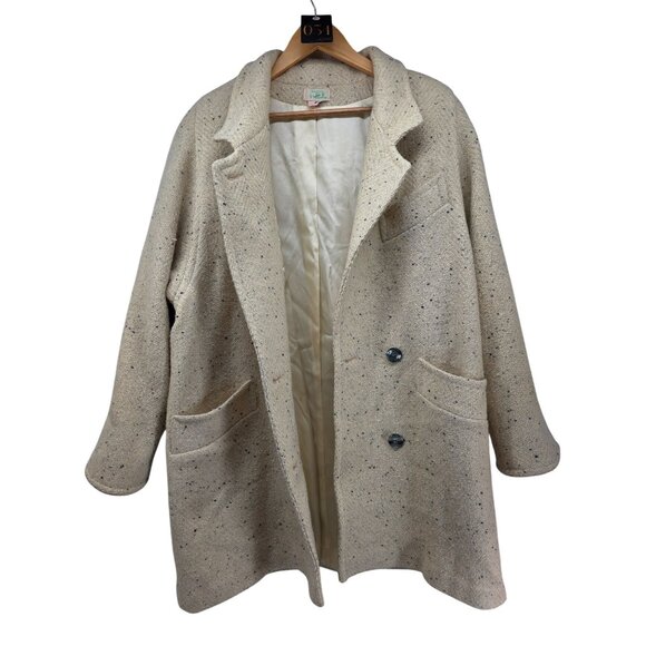 Vintage Fashions By Jill Womens Wool Coat Size L Beige - Picture 5 of 12